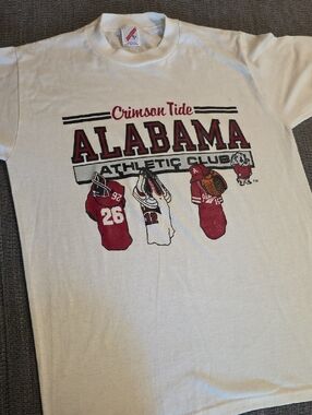 VINTAGE Men's Medium, Alabama Crimson Tide White T‑Shirt